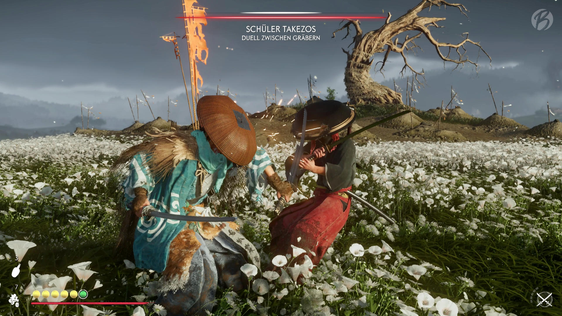 Ghost of Yōtei - Duelle sind die packenden Bosskämpfe des Spiels.