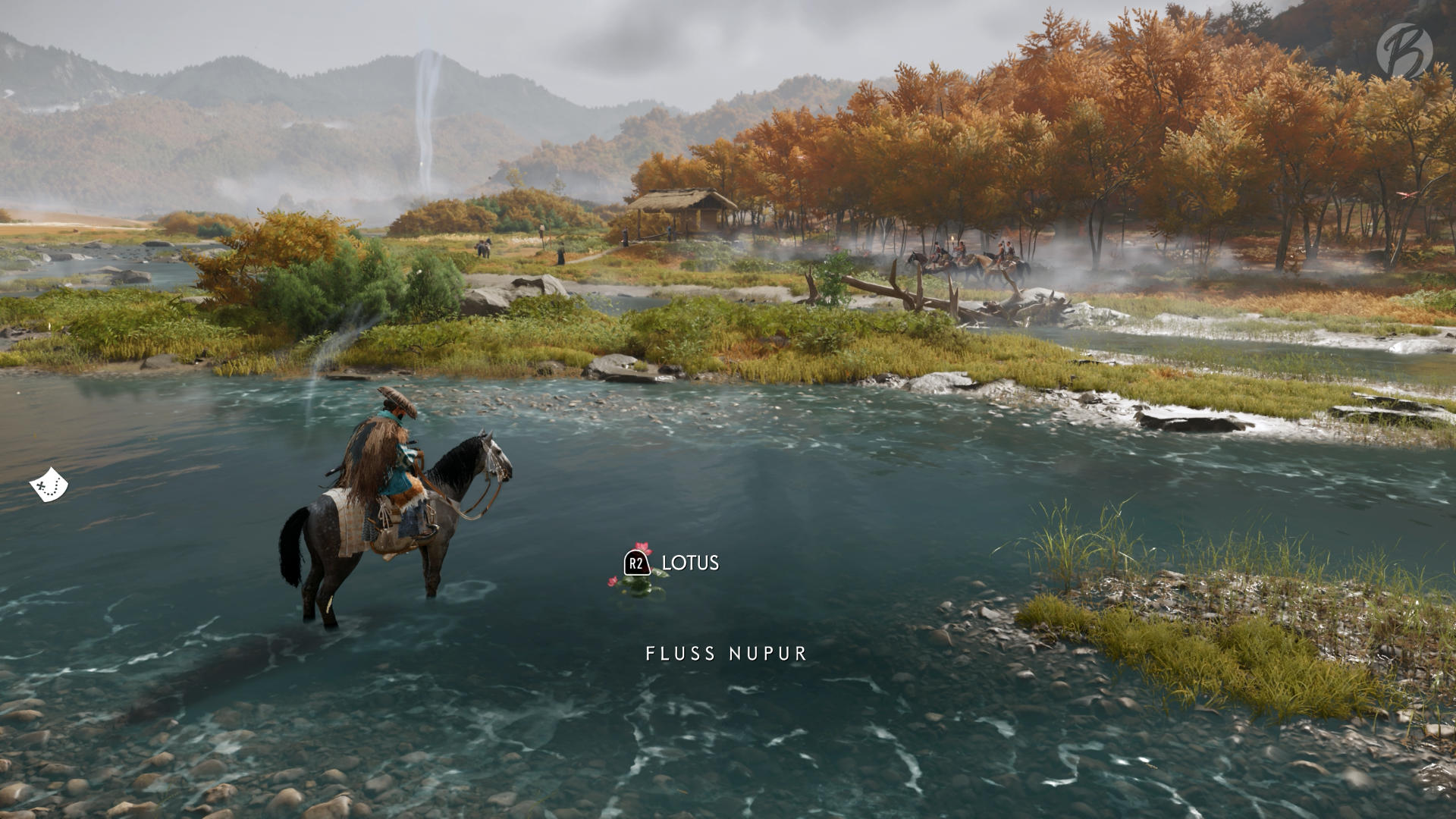 Ghost of Yōtei - Ressourcen dürfen wie im Vorgänger vom Pferd aus gesammelt werden.