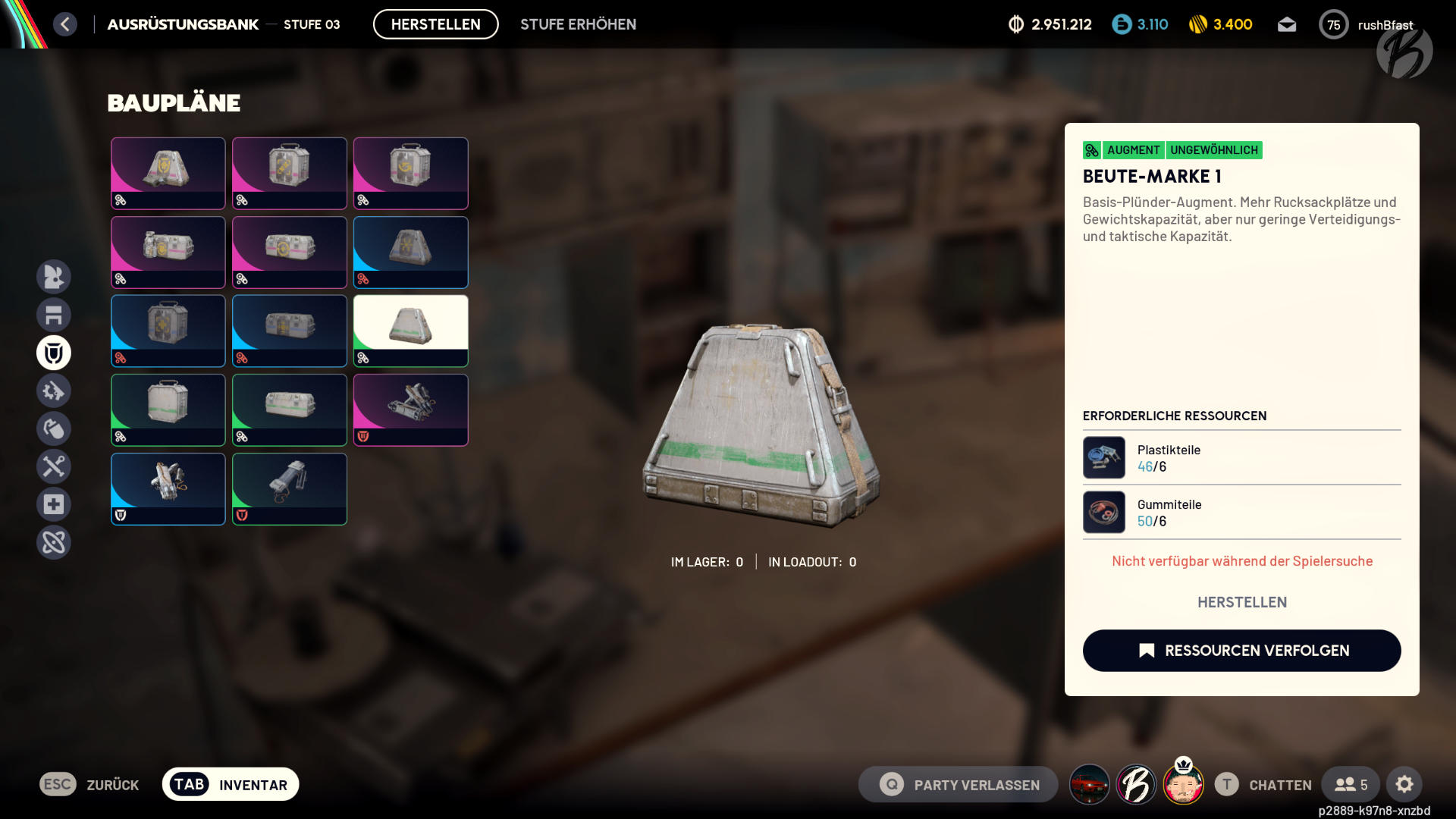 Arc Raiders - Die Augments haben unterschiedliche Taschenplätze und passive Eigenschaften. 