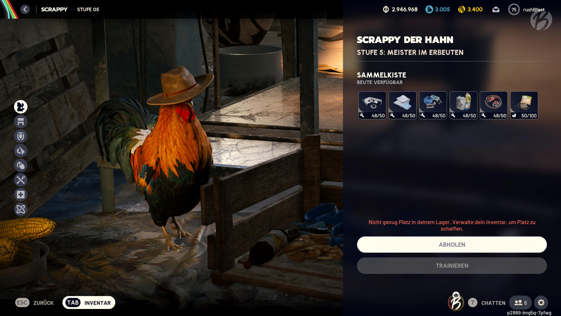 Arc Raiders - Scrappy der Hahn verschenkt kostenlose Beute nach jedem Raid.