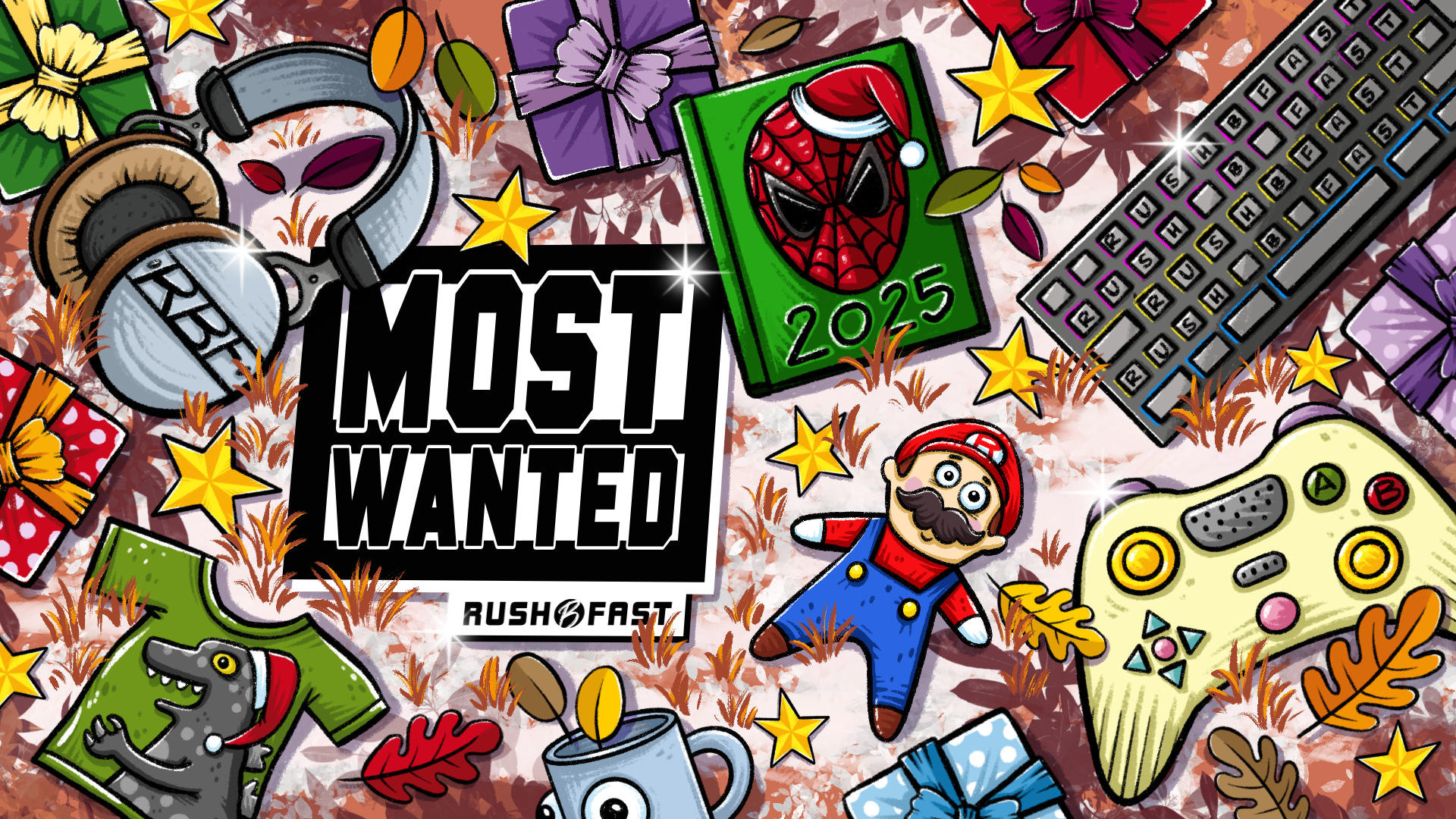 rushBfast Shopping Guide 2025 - Unsere Gaming-Empfehlungen im Herbst und Winter. Illustration: oasentier