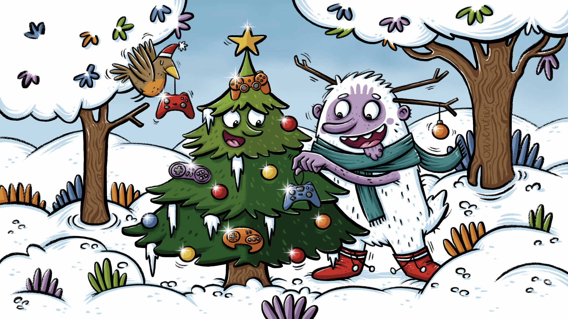 rushbfast wünscht allen ein grandioses Weihnachtsfest 2025 (Illustration: oasentier)